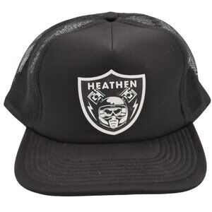 Raider Heathen Hat Cap Snapback Black White Adjustable Adult Mens Trucker Casual